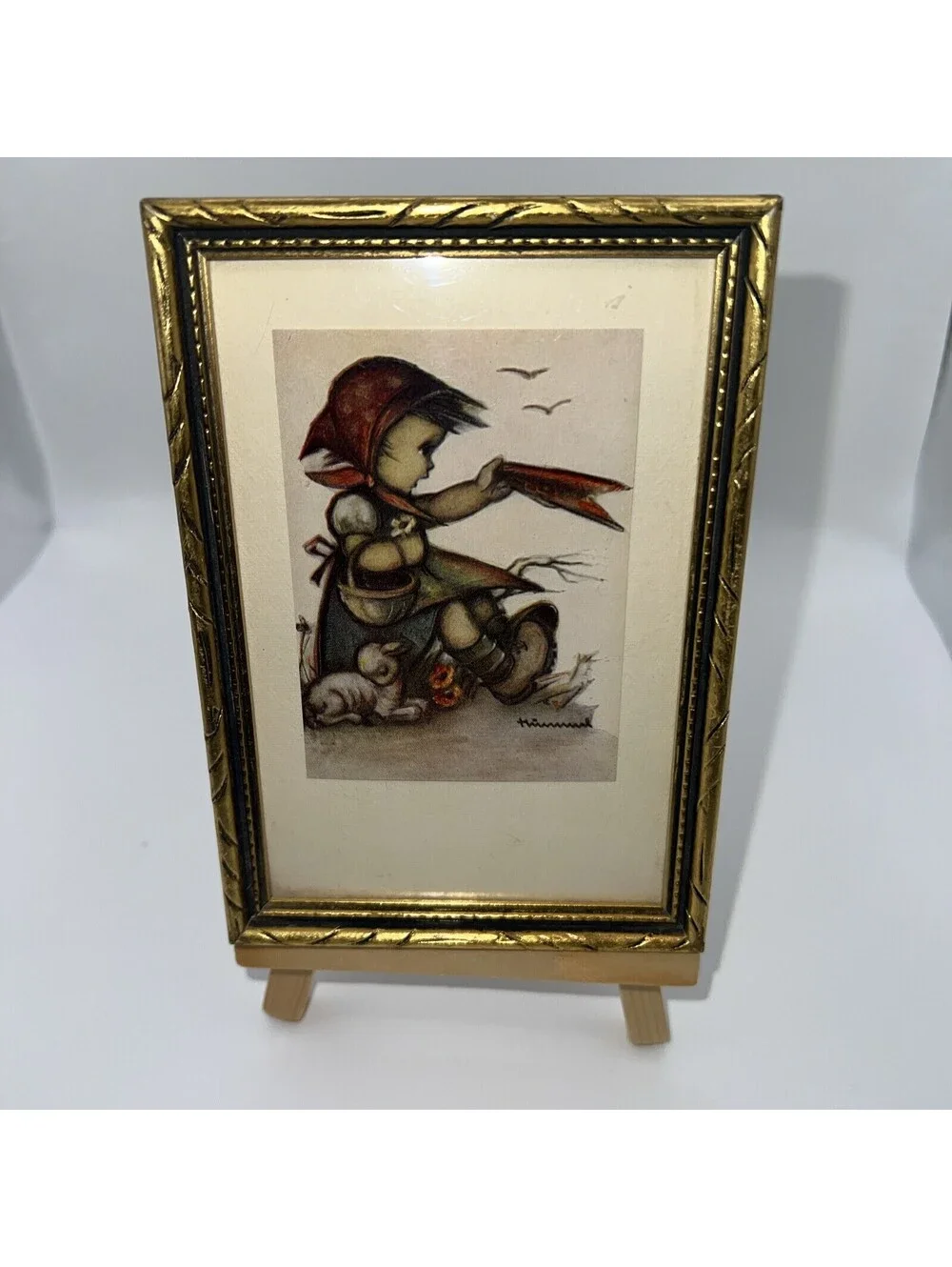 Set Of 4 Hummel Pictures 3.5” X 5” With Easels
